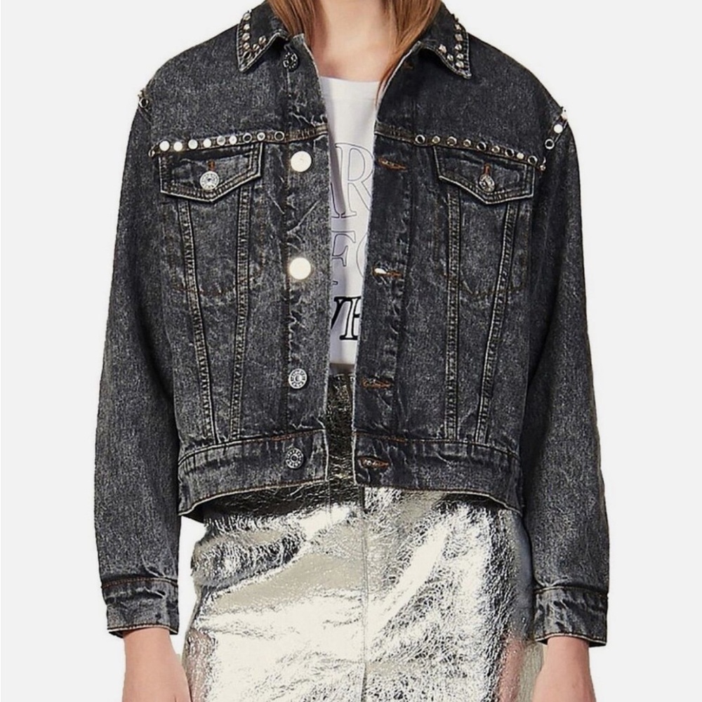 Sandro Studded denim jacket